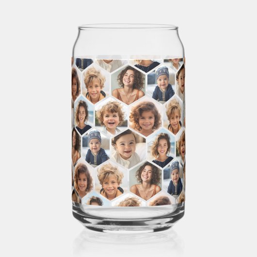 7 Fotocollage - funky hexagon patroon Blikvorm Glas (Voorkant)