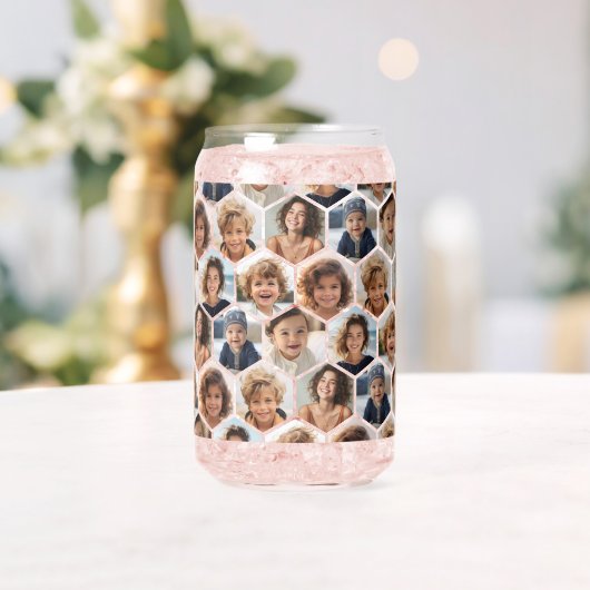 7 Fotocollage - funky hexagon patroon Blikvorm Glas (Insitu (Huwelijk))