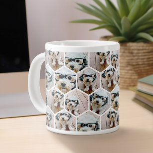 7 Fotocollage - funky hexagon patroon Grote Koffiekop
