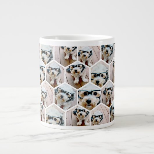7 Fotocollage - funky hexagon patroon Grote Koffiekop (Voorkant)