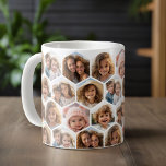 7 Fotocollage - funky hexagon patroon Koffiemok<br><div class="desc">Funky honingraat patroon foto collage. Vierkante foto's werken het beste met deze sjabloon. Voeg je favoriete foto's toe aan deze leuke sjabloon. U kunt vierkante foto's of foto's gebruiken voor dit raster.</div>