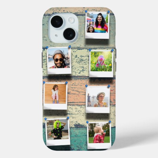7 fotocollage iPhone 15 gepersonaliseerd stoer Case-Mate iPhone Case (Achterkant)