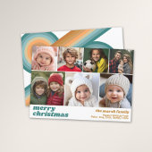 7 Fotocollage - Merry Christmas Retro Line Art Feestdagenkaart