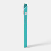 7 fotocollage met retro 70s geïnspireerde strepen iPhone 15 case (Linkerkant)