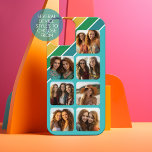 7 fotocollage met retro 70s geïnspireerde strepen iPhone 15 case<br><div class="desc">Voeg 7 foto's toe aan deze collage. Een funky streeppatroon in zwart,  goud,  sinaasappel,  rood,  groen,  blauw - Als uw kunst nog moet worden aangepast,  klik dan op de knop Deze afbeelding aanpassen. Dit brengt u naar een ontwerpgebied waar u dingen kunt verplaatsen en zelfs lettertypen kunt wijzigen!</div>