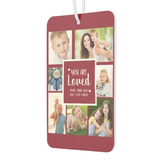 7 Fotocollage U bent dol op rood wit Luchtverfrisser (Links)