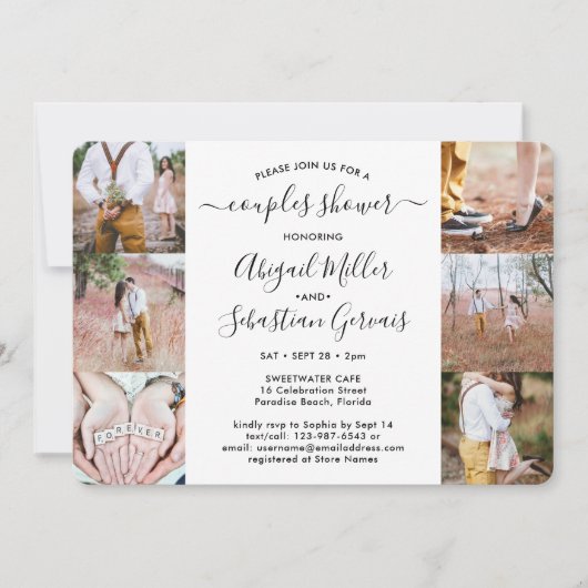 7 Fotoparaten Vrijgezellenfeest Chic Modern Script Kaart (Voorkant)