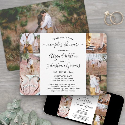 7 Foto's Bruiloft Uitnodiging Chic Modern Letterty