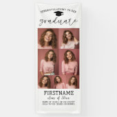 7 Fotos Collage Afstuderen Modern Minimaal Wit Spandoek (Verticaal)