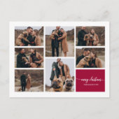 7 foto's collage Elegant script Prettig kerstfeest Briefkaart (Voorkant)