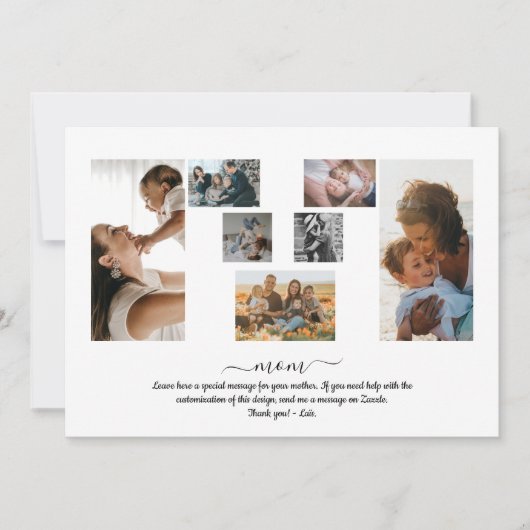 7 Foto's Collage M Shape - Moederdag Kaart (Voorkant)