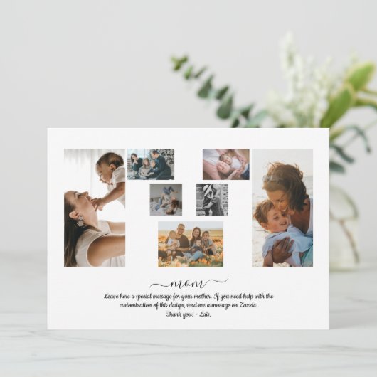 7 Foto's Collage M Shape - Moederdag Kaart (Staand voorkant)