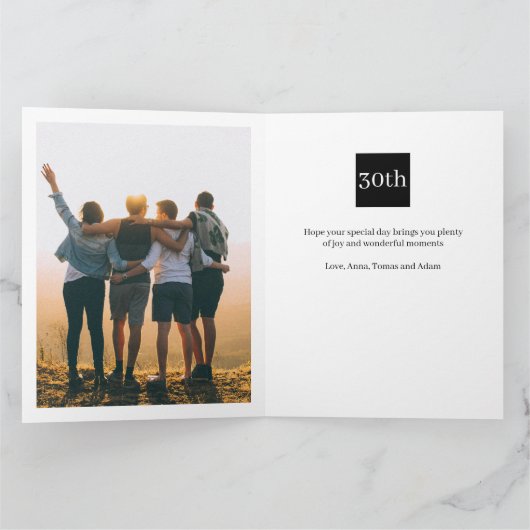 7 Foto's Collage Vrienden Familienaam Verjaardag Kaart (Binnen)