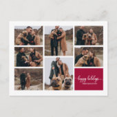 7 Foto's Prettige feestdagen Modern Collage Kerstm Briefkaart (Voorkant)