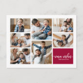 7 Foto's Warm Wishes Modern Collage Kerstmis Briefkaart (Voorkant)