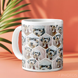 7 Fotosamenstelling - funky zeshoekpatroon Grote Koffiekop