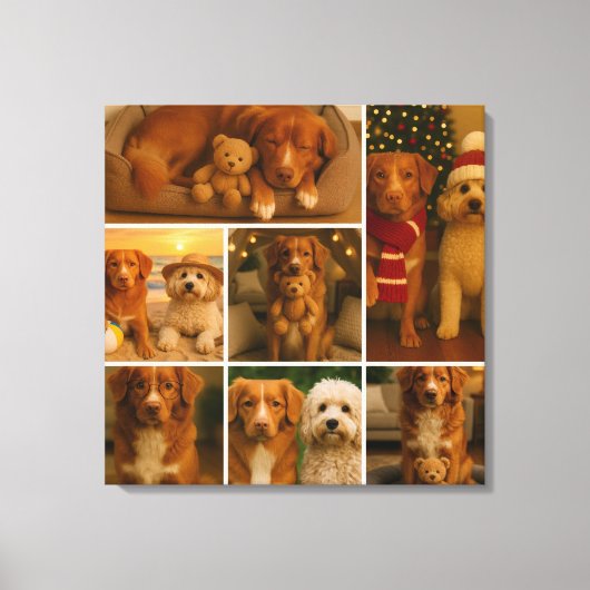 7 Fotosjabloon Collage gepersonaliseerd Canvas Afdruk (Voorkant)