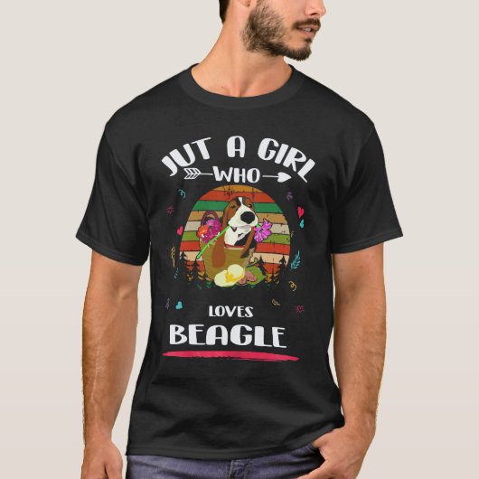 7 Gewoon Een Meisje Dat Van Beagle Houdt T-shirt (Voorkant)