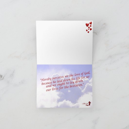 7. God is liefde - Religieuze Valentijn wil design Feestdagen Kaart (Binnen)