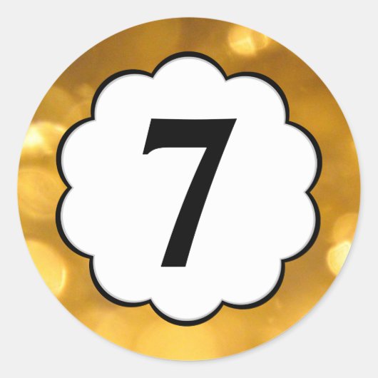 7 - Golden Numbers Sticker (Voorkant)