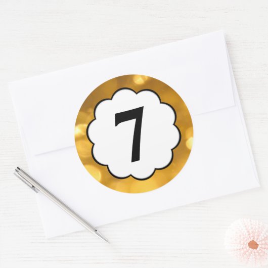 7 - Golden Numbers Sticker (Envelop)