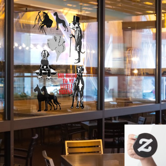 7 Great Dane raamsticker (Restaurant Raam)