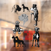 7 Great Dane raamsticker (Vel 2)
