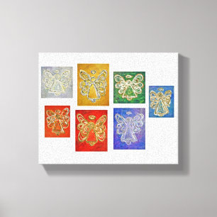 7 Guardian Angels Art Wrapped Canvas schilderen