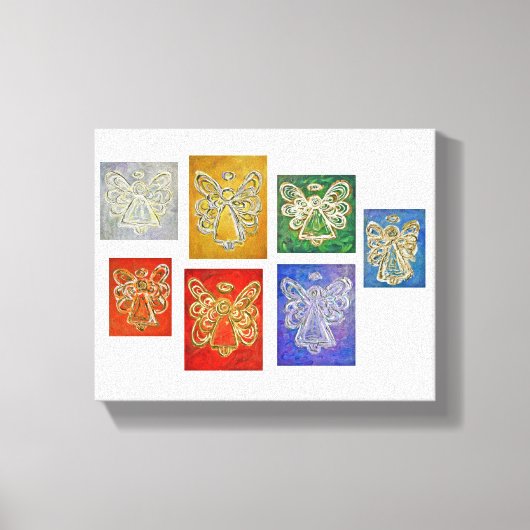 7 Guardian Angels Art Wrapped Canvas schilderen Afdruk (Voorkant)