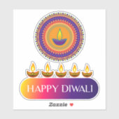 #7.Happy Diwali het lichtfestival van India Sticker (Vel)