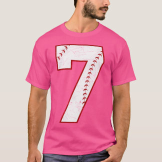 7 Honkbal Wit Speciaal Nummer T-shirt