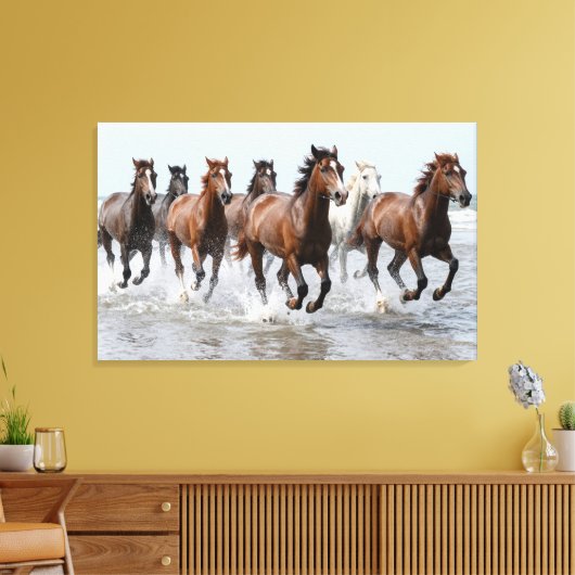 7 Hourses Premium Wrapped Canvas Afdruk (Insitu (Woonkamer))