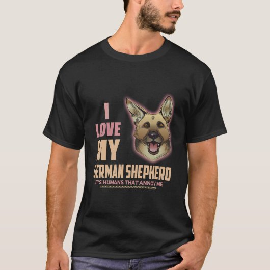 7 Ik hou van mijn Duitse herder Het zijn de mensen T-shirt (Voorkant)