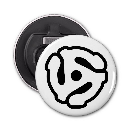 7-inch 45-pm vinyladapter invoegspin button flesopener (Voorkant)