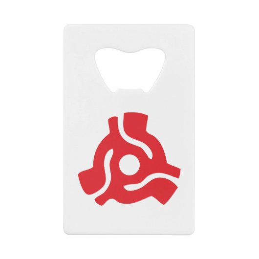 7-inch 45-pm vinyladapter invoegspin creditkaart flessenopener (Voorkant)