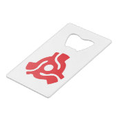 7-inch 45-pm vinyladapter invoegspin creditkaart flessenopener (Voorkant Gekanteld)