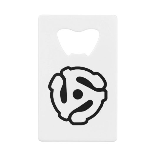 7-inch 45-pm vinyladapter invoegspin creditkaart flessenopener (Voorkant)