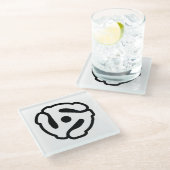 7-inch 45-pm vinyladapter invoegspin glazen onderzetter (Schuin)