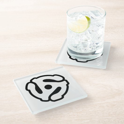 7-inch 45-pm vinyladapter invoegspin glazen onderzetter (Schuin)