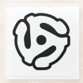 7-inch 45-pm vinyladapter invoegspin glazen onderzetter (Voorkant)