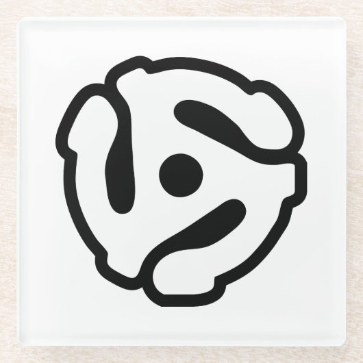 7-inch 45-pm vinyladapter invoegspin glazen onderzetter (Voorkant)