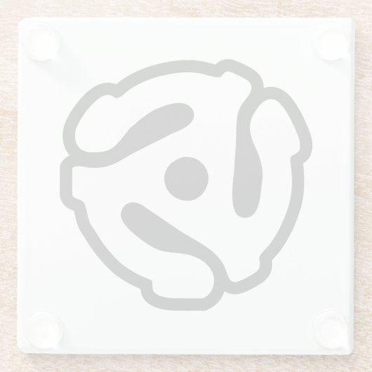 7-inch 45-pm vinyladapter invoegspin glazen onderzetter (Achterkant)