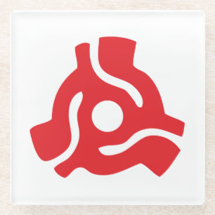 7-inch 45-pm vinyladapter invoegspin glazen onderzetter