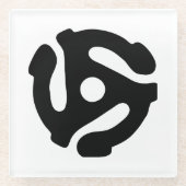 7-inch 45-pm vinyladapter invoegspin glazen onderzetter (Voorkant)