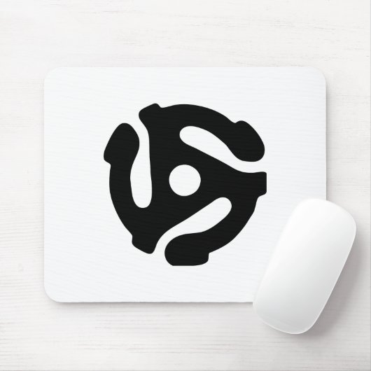 7-inch 45-pm vinyladapter invoegspin muismat (Met muis)