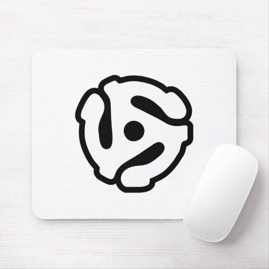 7-inch 45-pm vinyladapter invoegspin muismat (Met muis)