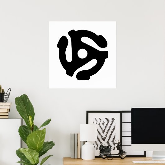 7-inch 45-pm vinyladapter invoegspin poster (Thuiskantoor)