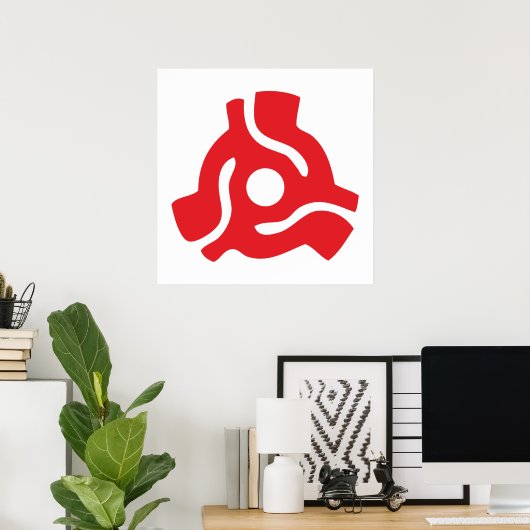 7-inch 45-pm vinyladapter invoegspin poster (Thuiskantoor)