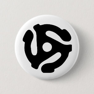 7-inch 45-pm vinyladapter invoegspin ronde button 5,7 cm