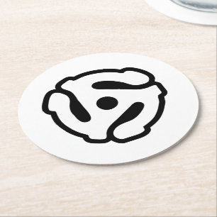 7-inch 45-pm vinyladapter invoegspin ronde kartonnen onderzetter